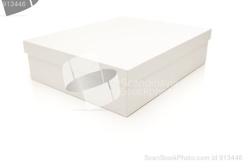 Image of White Box with Lid Isolated on Background