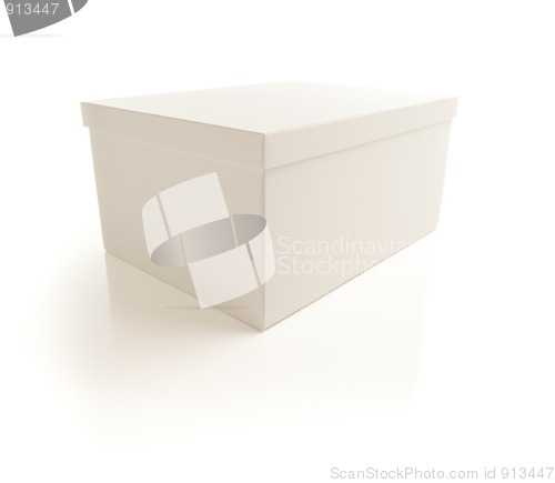 Image of White Box with Lid Isolated on Background