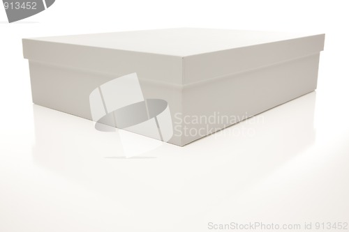 Image of White Box with Lid Isolated on Background