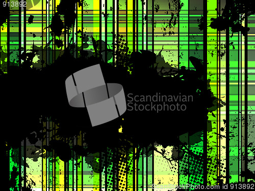 Image of Checkered Green Grunge Background.