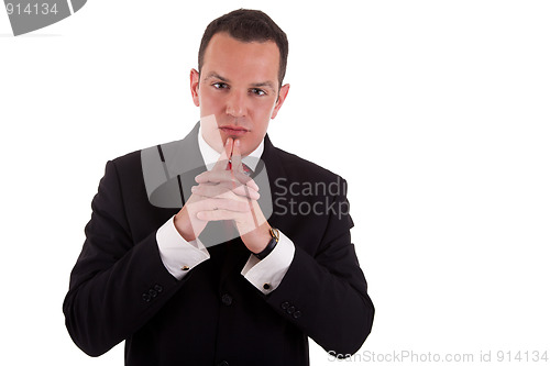 Image of Portrait of a handsome  man thinking