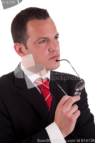 Image of Portrait of a handsome  man thinking