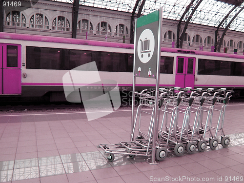 Image of pink train station