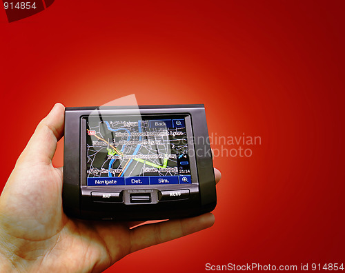 Image of Gps in a man hand.