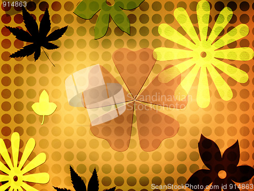 Image of Flowers & Leafs - background