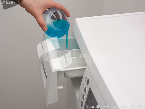 Image of Adding detergent to dispenser