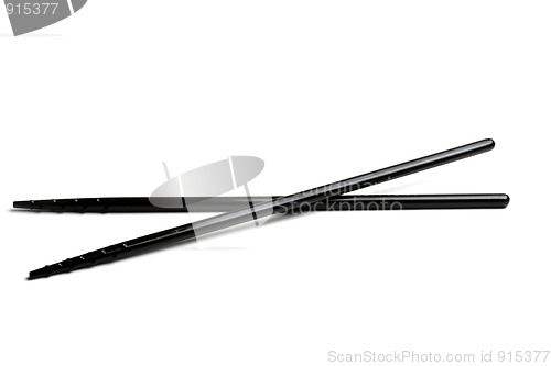 Image of Black chopsticks isolated on white 