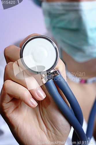 Image of Portrait of a young doctor with stethoscope.