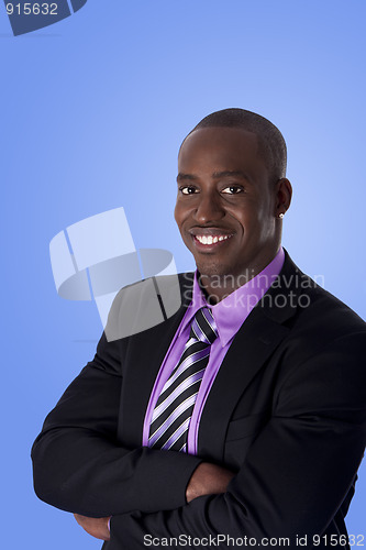 Image of Happy smiling African American business man