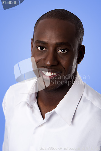 Image of Face of happy smiling African man