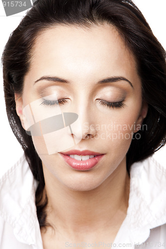 Image of Beauty woman face with eyes closed