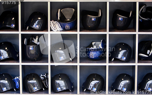 Image of Mets basball helmets