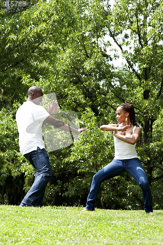 Image of Martial Arts excercise couple