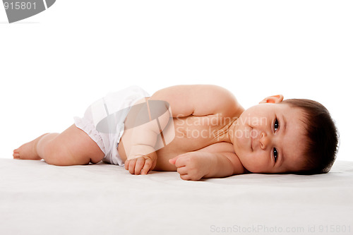 Image of Peaceful baby laying on side