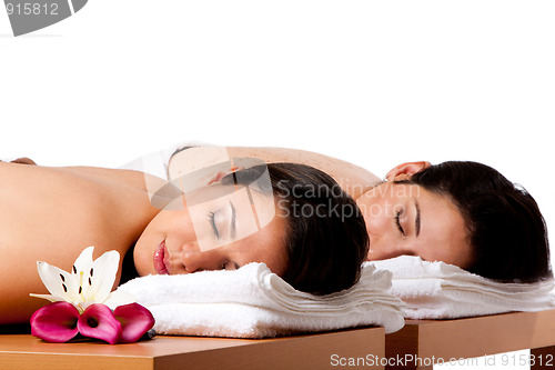 Image of Women ready for spa massge