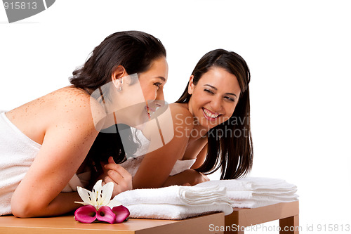 Image of Women having fun at spa