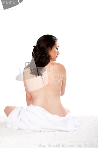 Image of Woman with towel ready for bath