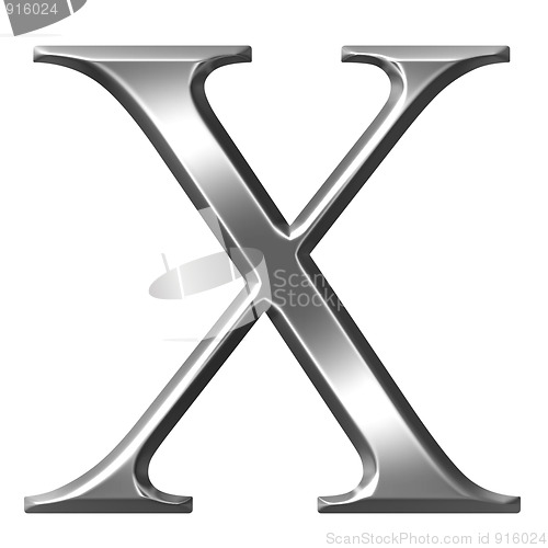 Image of 3D Silver Greek Letter Chi