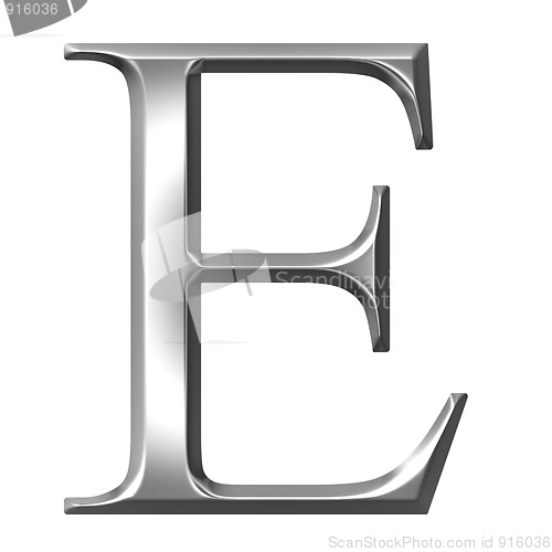 Image of 3D Silver Greek Letter Epsilon