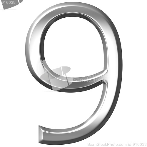 Image of 3D Silver Number 9