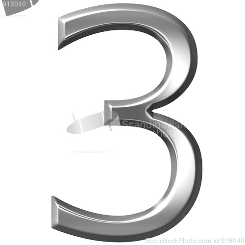 Image of 3D Silver Number 3