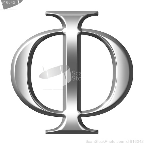 Image of 3D Silver Greek Letter Phi