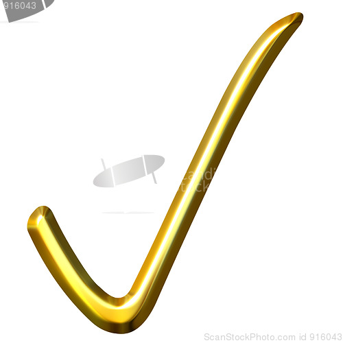Image of 3D Golden Tick Sign