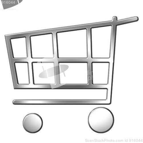 Image of 3D Silver Shopping Cart