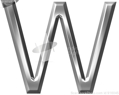 Image of 3D Silver Letter W
