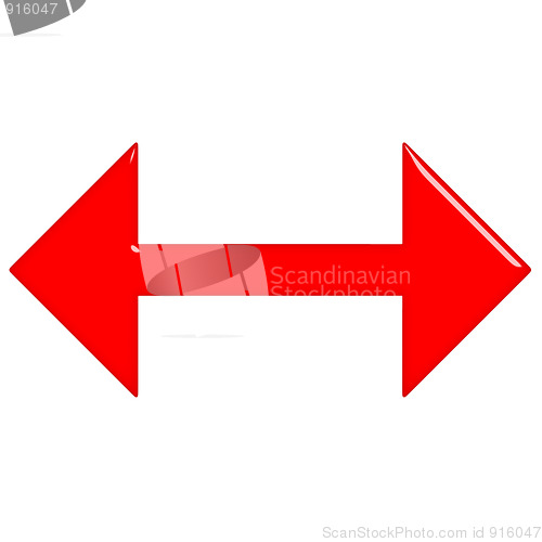 Image of 3D Glossy Red Arrow 