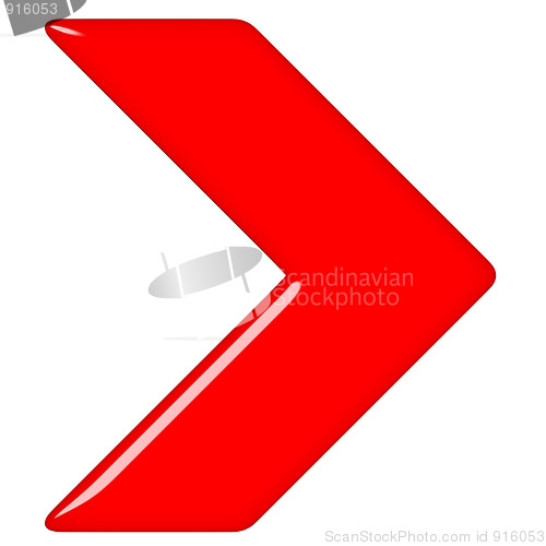 Image of 3D Glossy Red Arrow 