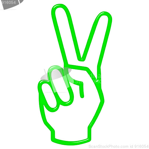 Image of 3D Victory Hand Sign