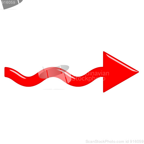 Image of 3D Glossy Red Arrow 