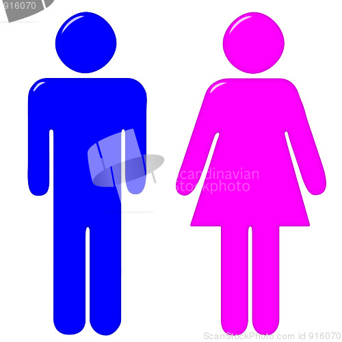 Image of 3D Male and Female Silhouettes