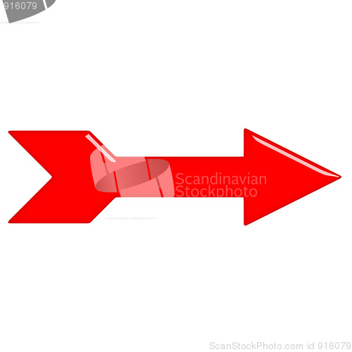 Image of 3D Glossy Red Arrow 