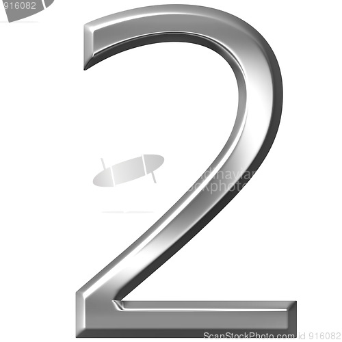 Image of 3D Silver Number 2