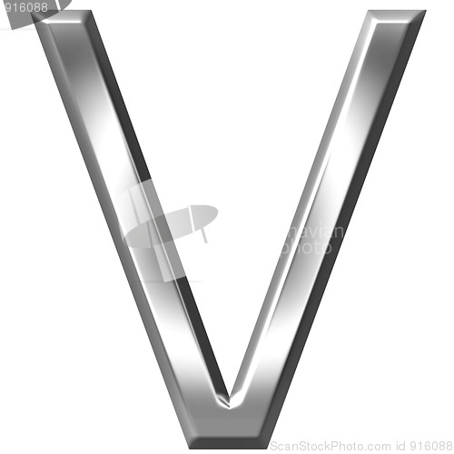 Image of 3D Silver Letter V