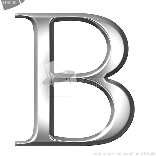 Image of 3D Silver Greek Letter Beta