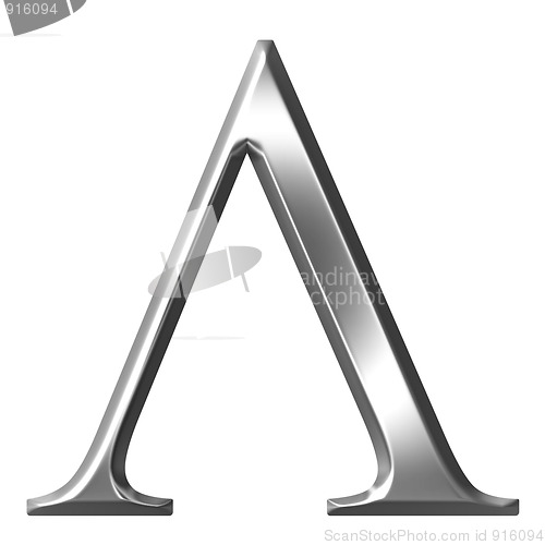 Image of 3D Silver Greek Letter Lambda