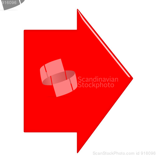 Image of 3D Glossy Red Arrow 