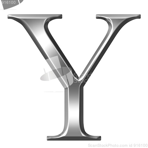 Image of 3D Silver Greek Letter Ypsilon