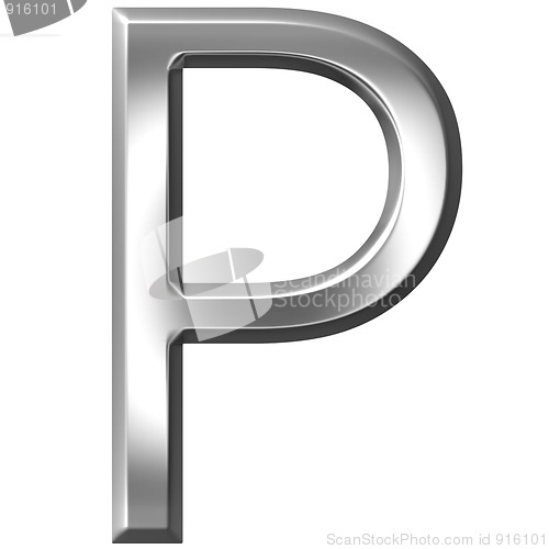 Image of 3D Silver Letter P