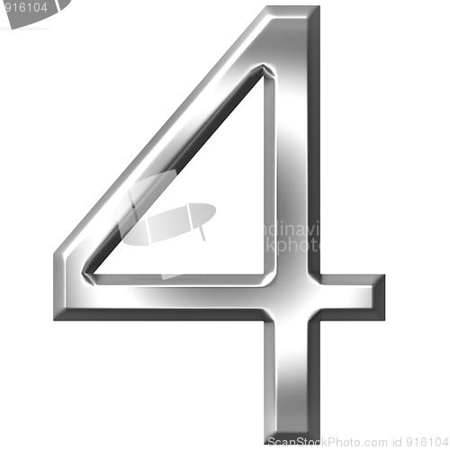 Image of 3D Silver Number 4