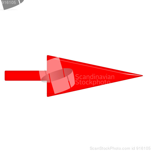 Image of 3D Glossy Red Arrow 