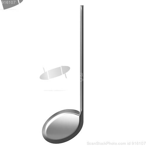 Image of 3D Silver Quarter Note 
