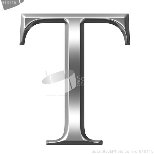 Image of 3D Silver Greek Letter Tau