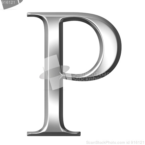 Image of 3D Silver Greek Letter Rho