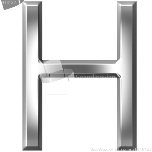 Image of 3D Silver Letter H