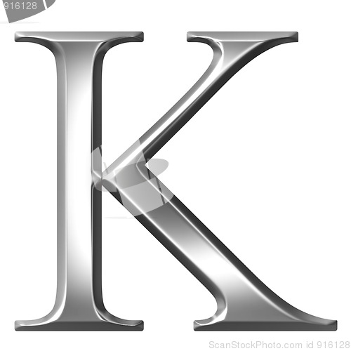 Image of 3D Silver Greek Letter Kappa