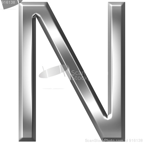 Image of 3D Silver Letter N